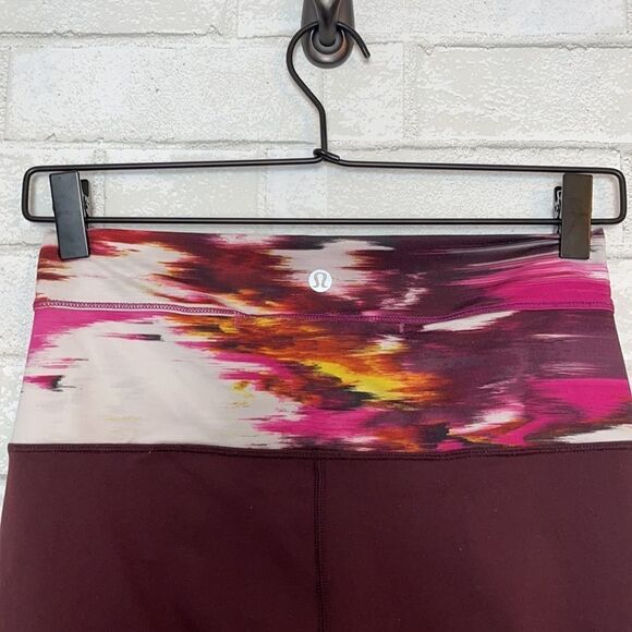 Lululemon Bordeaux Drama/Rumble Wind Berry High Rise Wunder Under Crops 6 - Picture 3 of 5